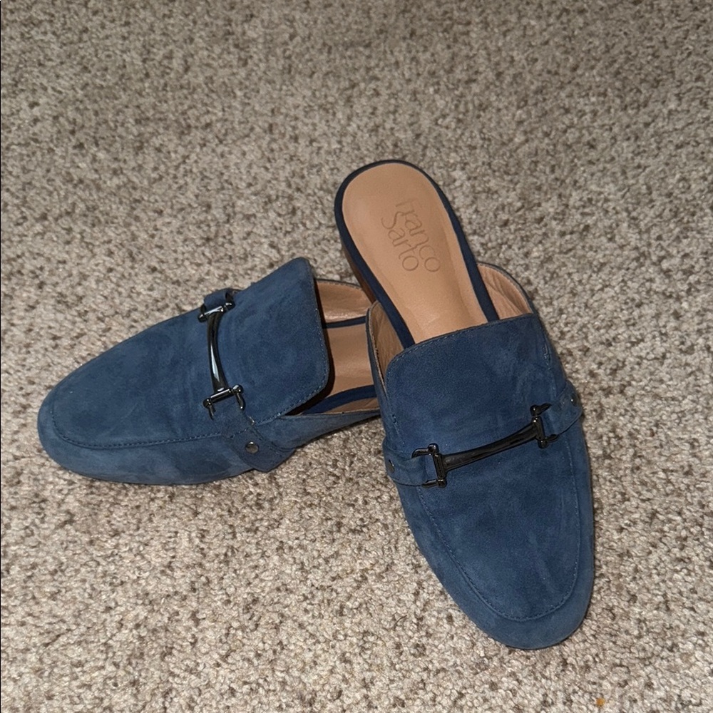 Franco Sarto Blue Suede Loafers - Size 6.5